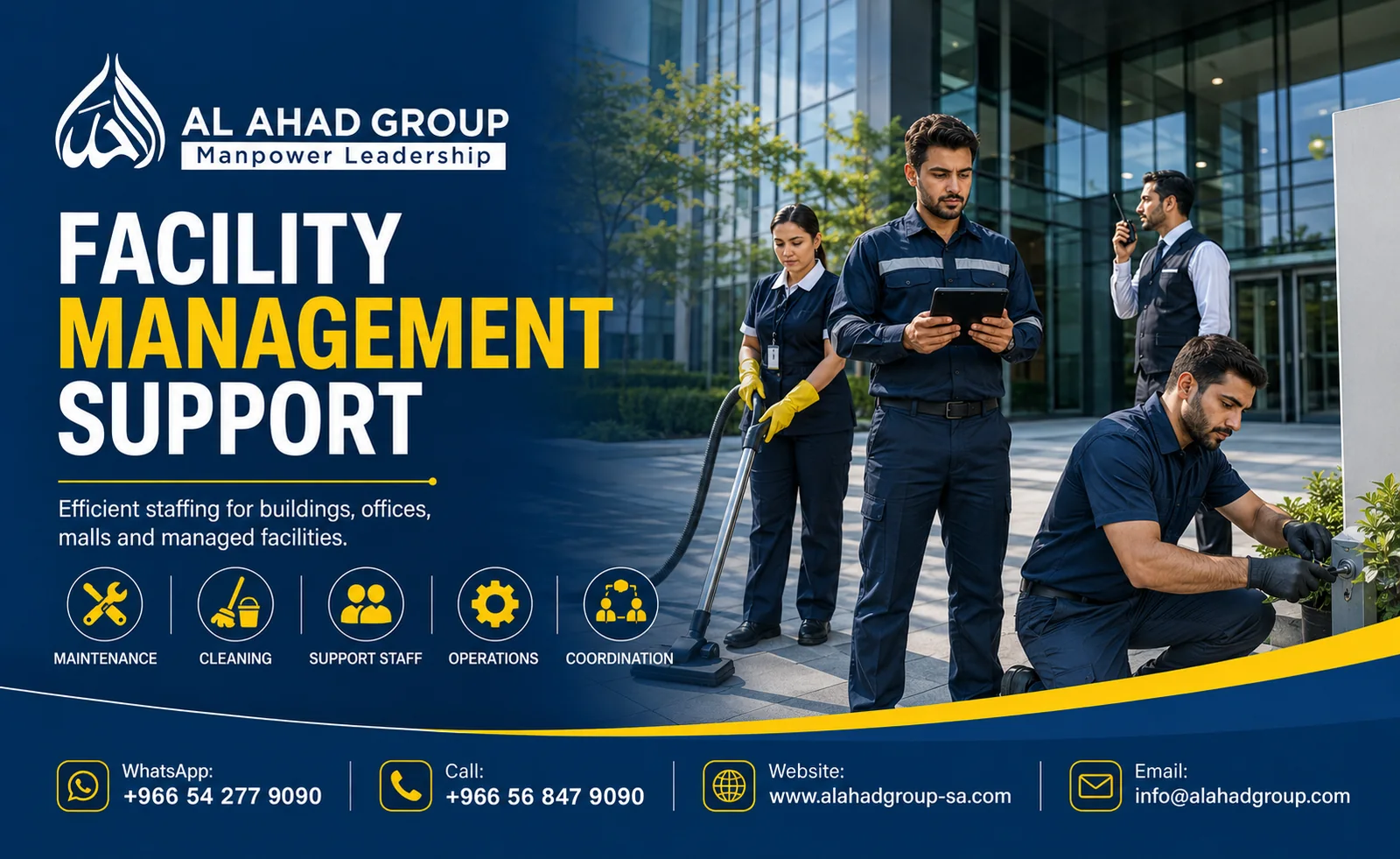 AL AHAD GROUP facilities workforce support team supporting employers in Tabuk, Saudi Arabia